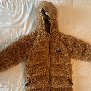 Patagonia Tan Fleece Hooded Jacket 4T